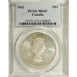 Elizabeth II Dollar 1962, KM54, MS65 PCGS, a frosty whi 