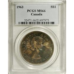 Elizabeth II Dollar 1963, KM54, MS66 PCGS, deeply toned 
