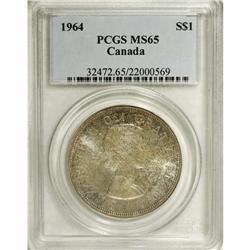 Elizabeth II Dollar 1964, KM58, MS65 PCGS, medium tonin 