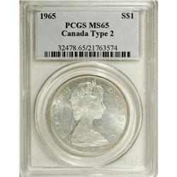 Elizabeth II Dollar 1965 Type 2 (Small Beads) Blunt 5, 