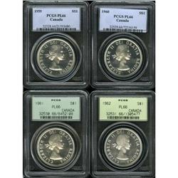 Elizabeth II - Quartet of PCGS Prooflike Dollars, 1959 