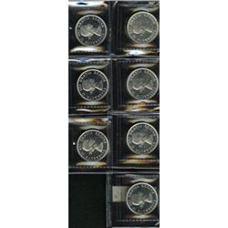 A run of Prooflike ICCS dollars as follows: 1958, PL64 