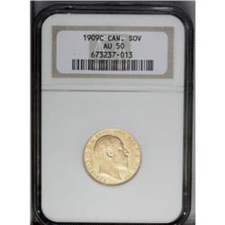 Edward VII gold Sovereign 1909C, KM14, AU50 NGC, a nice 