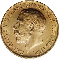 George V gold Sovereign 1913C, KM20, MS62 PCGS, boldly 