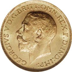 George V gold Sovereign 1914C, KM20, MS63 NGC, choice a 