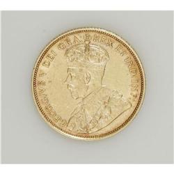 George V gold 5 Dollars 1912, KM26, nice XF-AU, rose to 