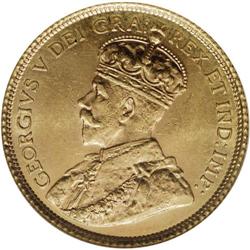 George V gold 5 Dollars 1913, KM26, MS62 NGC, very shar 