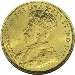 George V gold 5 Dollars 1913, KM26, MS63 NGC, a nice mi 
