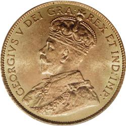 George V gold 5 Dollars 1914, KM26, MS62 PCGS, choice a 