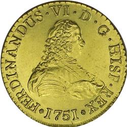 Ferdinand VI gold 8 Escudos 1751-J, KM3, a beautiful ex 
