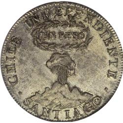 Republic Peso 1817-FJ, KM82.2, AU58 PCGS Eliasberg, a s 