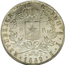 Republic 8 Reales 1839-IJ, KM96.1, MS64 PCGS, an incred 