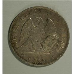 Republic - Trio of Silver Pesos, KM129 1855, lightly to 