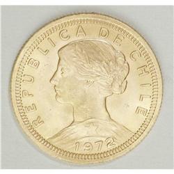 Republic gold 100 Pesos 1972, KM175, brilliant UNC. 