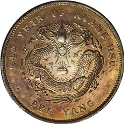 Chihli Dollar Year 34 (1908), KM-Y73.2, superb toned UN 