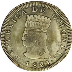 Cundinamarca - Republic 8 Reales 1821JF, KM-C6, nice VF 