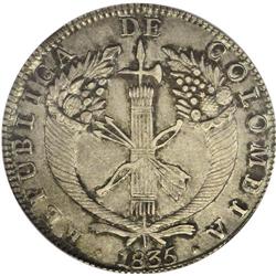 Republic 8 Reales 1835-RS, KM89, XF45 PCGS, very attrac 