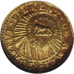 Republic gold 1/2 Escudo 1848JB-CR, Ex: Eliasberg Colle 