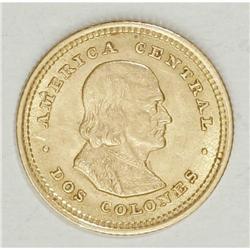 Republic gold 2 and 10 Colones 1900, KM139 2 Colones, n 