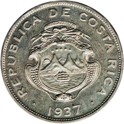 Republic Specimen Set 1937, 25 and 50 Centimos and Colo 