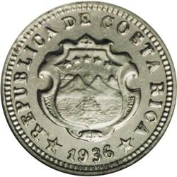 Republic 5 Centavos Piefort Pattern 1936 in copper-nick 