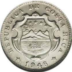 Republic Pattern 25 Centimos 1946 in copper-nickel, not 