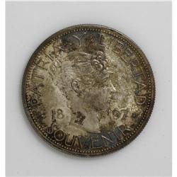 Republic Souvenir Peso 1897, KM-XM3, stars above 97 bas 