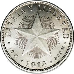 Republic 40 Centavos 1915, KM14, brilliant UNC, bold ke 