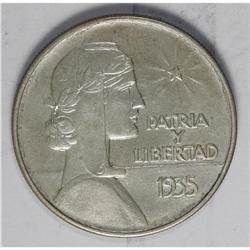 Republic ABC Peso 1935, KM22, scarcer date, lightly cle 