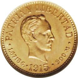 Republic gold Peso 1915, KM16, MS65 NGC, a very attract 