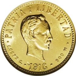 Republic gold 4 Pesos 1916, KM18, AU58 NGC, fully brill 