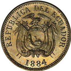 Republic Specimen 1/2 Decimo 1884H, KM49, superb proofl 