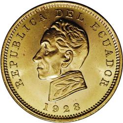 Republic gold Condor 1928, KM74, superb brilliant UNC, 