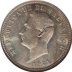 Republic 10 Centavos 1921, Ex: Whittier Collection, KM1 