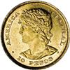 Republic gold 10 Pesos 1892, KM118, superb AU-UNC, ligh 
