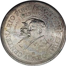 Republic Colon 1925, KM131, nice toned UNC, not cleaned 