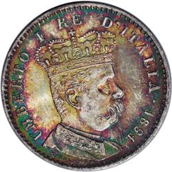 Umberto I of Italy Lira 1891, KM2, choice UNC with spec 