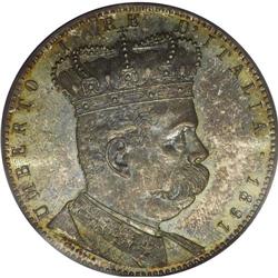 Umberto I 5 Lire 1891, KM4, MS66 PCGS Eliasberg, a trul 