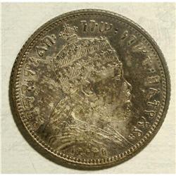 Menelik II 1/4 Bir - Three Pieces, KM3, 1889EE (1897), 