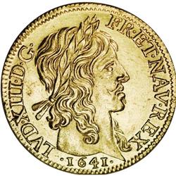Louis XIII gold Louis d''or a la meche longue, sans bai 