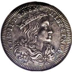 Naples & Sicily. Charles II of Spain 20 Grani 1696, cro 