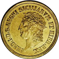 Naples & Sicily. Ferdinand IV gold 3 Ducati 1818, KM-C1 