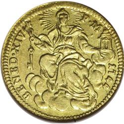 Benedict XIV gold Zecchino 1744, KM943, Berman 2729, Fr 