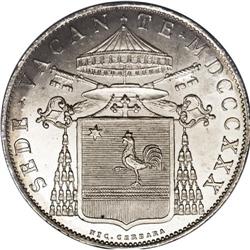 Papal States. Sede Vacante Scudo 1830 Roma, 