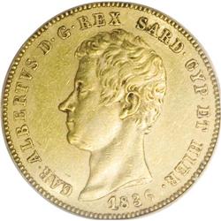 Sardinia. Carlo Alberto gold 50 Lire 1836P Eagle, KM-C1 