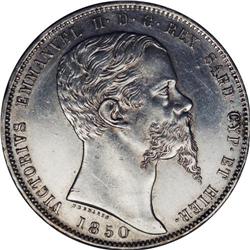 Sardinia. Vittorio Emanuele II 5 Lire 1850P Anchor, 