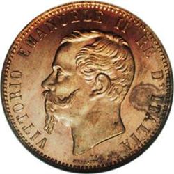 Vittorio Emanuele III bronze 10 Centesimi 1866-H, KM-11 