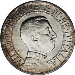 Vittorio Emanuele III silver 2-Lire 1908-R, KM-46, bril 