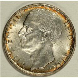 Vittorio Emanuele III pair of silver 10-Lire 1927-R, KM 