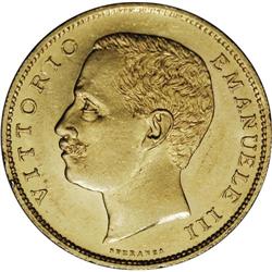 Vittorio Emanuele III gold 20-Lire 1905-R, KM-37.1, rar 